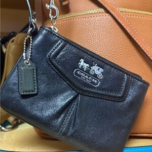 Coach Black Leather Wristlet